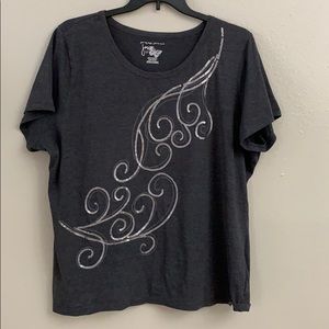 Gray T-shirt with sequin design